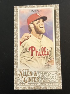BRYCE HARPER 2020 ALLEN & GINTER GOLD BORDER MINI #16 PHI PHILLIES ⚾️🔥
