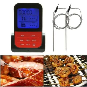 Digital Grillthermometer Fleisch-Thermometer Bratenthermometer Funk 2-Fühler - Bild 1 von 12