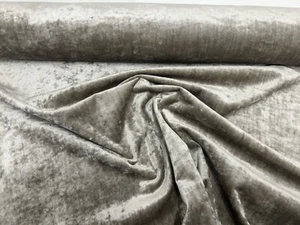 PLAIN VELVET LAURA ASHLEY KINGSLEY UPHOLSTERY CURTAIN MATERIAL 140CM WIDE STONE - Picture 1 of 5