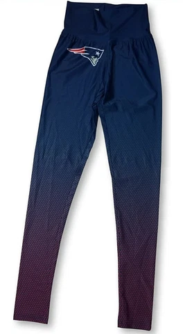 New England Patriots NFL Women's Navy Red Athletic Leggings Yoga Pants: XS-XL Cover