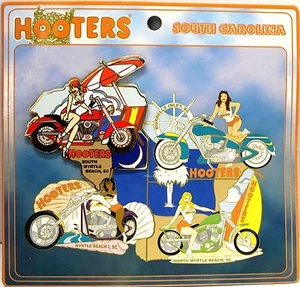 SOUTH MYRTLE BEACH SC SHOOTERS RESTAURANTE NIÑA ROJO MOTOCICLETA ROMPECABEZAS SOLAPA PIN - Imagen 1 de 4