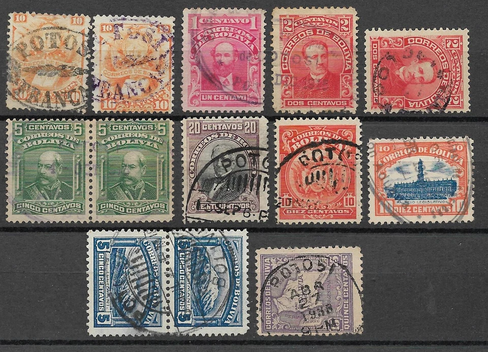 BOLIVIA 1878-1932 POTOSI cancels VF - Image 1 of 1