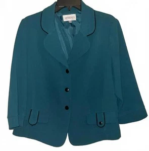 Studio One Teal jacket black piping 16W - Imagen 1 de 4