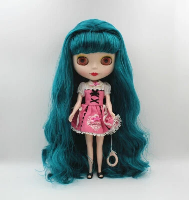 Muñeca Takara 12" Neo Blythe de fábrica cara mate verde jade pelo largo Foto 1 de 4