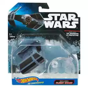 Hot Wheels Star Wars Rogue One Starship Vehicle, Darth Vader's TIE Advanced X1 - Foto 1 di 4