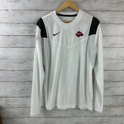 Arkansas Razorbacks Men's Nike Long Sleeve NCAA Football Size Medium White - Image 1 of 4