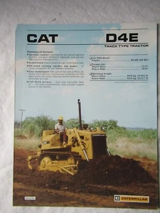 1988 CAT Caterpillar D4E Track Type Tractor Sales Brochure - Picture 1 of 6
