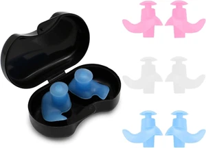 Kids Swimming Ear Plugs, 3 Pairs Professional Waterproof Reusable Silicone Earpl - Picture 1 of 7