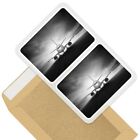 2 x Rectangle Stickers 10cm BW - Awesome Private Jet Airplane #36196