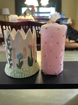 Candelabro y vela decorativos Foto 1 de 3