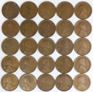 Roll of Fifty (50) 1917 D Lincoln Wheat Cents - Picture 1 of 4