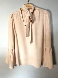 Michael Kors dusky pink 100% silk pussy bow blouse size XS 8 - Picture 1 of 5