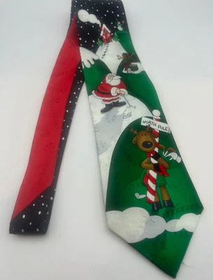 Corbata de Navidad para hombre corbata de Navidad saludos sello MMG Santa Golf Northpole Foto 1 de 4