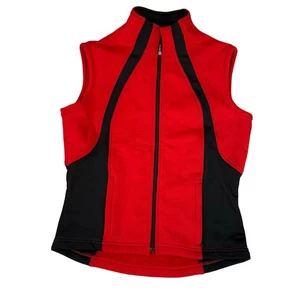 Obermeyer Vest Black Red Ski Womens Small Sleeveless Jacket Zip Up Front - Picture 1 of 8