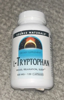 Source Naturals ~ L-triptófano ~ 120 tabletas ~ 500 mg ~ sellado ~ caducidad 12/2025 Foto 1 de 4