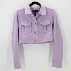 Forever 21 lila lavendel cropped Military Jacke 3 große aus Knöpfen Gr. S - Bild 1 von 5