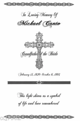 10 Personalized Memorial In Loving Memory Of Luminaries Vellum Table Decorations - Image 1 of 3