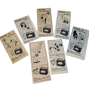 Vtg 50's Cheez-It Crackers Small Print Ads Lot of 7 Sunshine Biscuits Cartoons - Picture 1 of 5