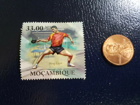 Wang Liqin Table Tennis Ping Pong Olympics 2010 Mocambique Perforated Stamp Cover