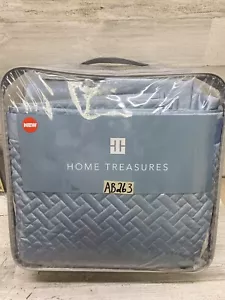 Home Treasures Basket Weave King Quilted Coverlet Sion (Light Blue) New - Picture 1 of 5