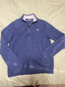 Vineyard Vines By Show & Ian Blue Sweater 1/4 Zip Size S(8-10) - Picture 1 of 4