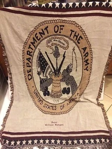DEPARTMENT OF THE ARMY UNITED STATES OF AMERICA Major William Mangan Rug USED - Picture 1 of 2