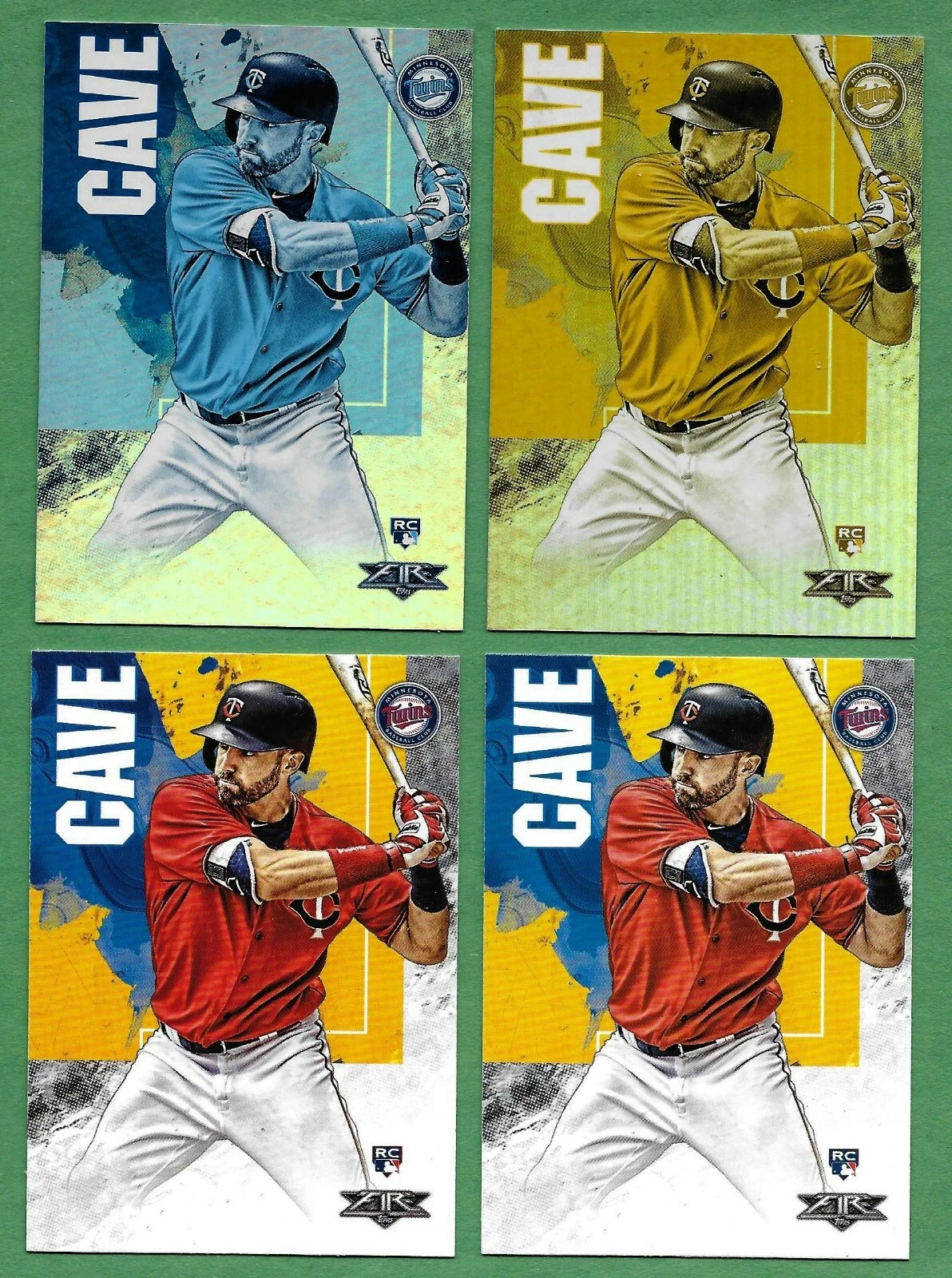 2019 Topps Fire # 88 Jake Cave Twins Blue Parallel card only Near Mint Condition