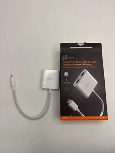 Adaptador USB-C doble macho j5create USB-C a hembra con video o entrega de energía - Imagen 1 de 5