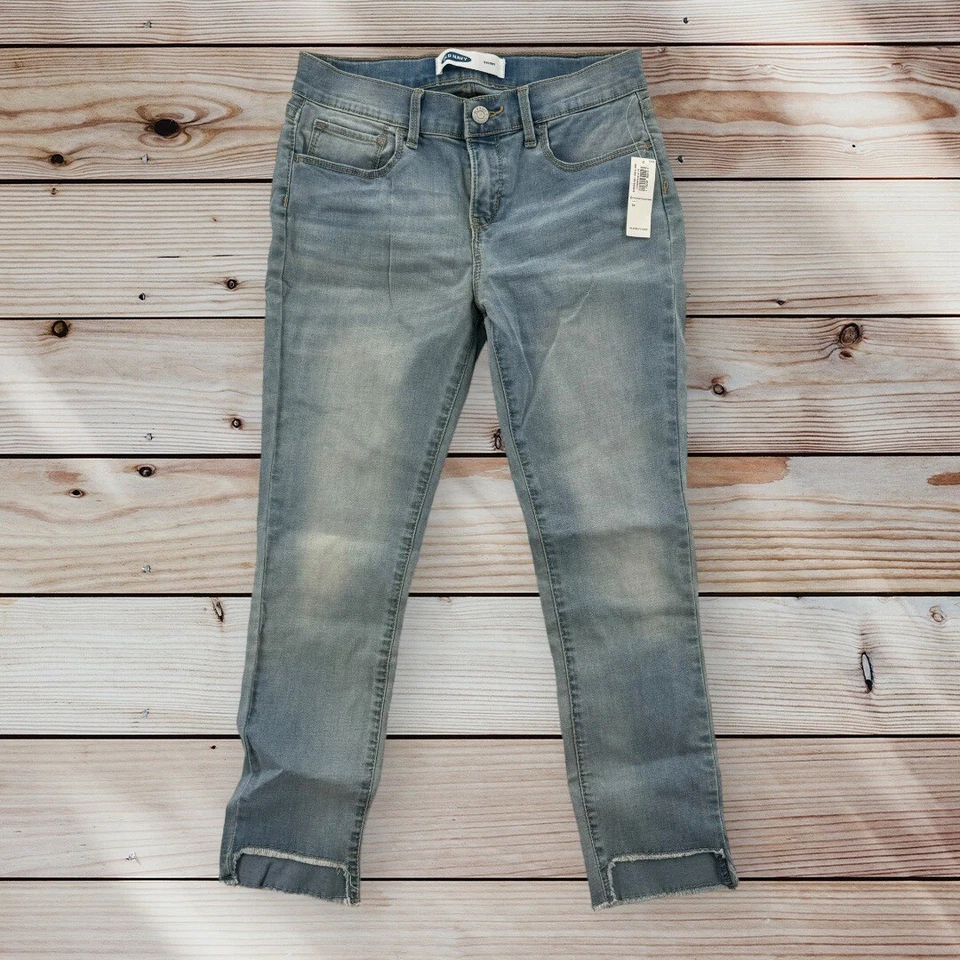 Old Navy джинсы девочек 14 средний подъем узкие Капри синий джинсовой ткани эластичной мягкий новый - Изображение 1 из 4