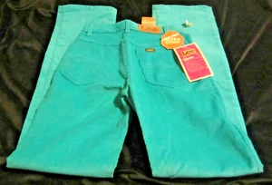LEE Vintage Turquoise Girls Rider Straight Leg Ultra Corduroy Size 12 Slim - Picture 1 of 12