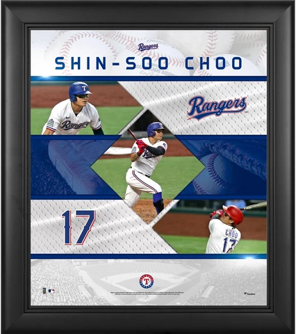 Shin-Soo Choo Texas Rangers Framed 15x17 Stitched Stars Collage Cover