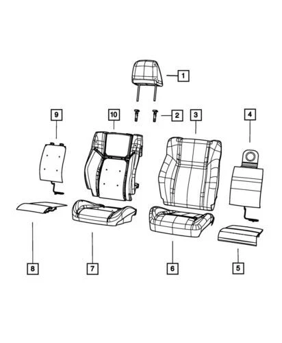Cubierta trasera de asiento delantera derecha genuina Mopar 2016 Dodge Challenger 6BK30LA8AA Foto 1 de 1