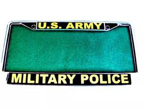 -U.S. ARMY-MILITARY POLICE-License Plate Frame-Chromed Cast Metal-#811133 - Picture 1 of 1