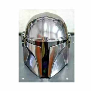 The Mandalorian 18 Guage Steel Medieval Star Wars Boba Fatt Mandalorian Helmet - Picture 1 of 8