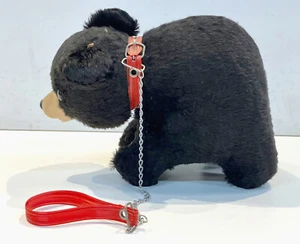 1960's Straw Stuffed Animal Plush Yellowstone Souvenir Black Bear Rubber Face - Picture 1 of 18