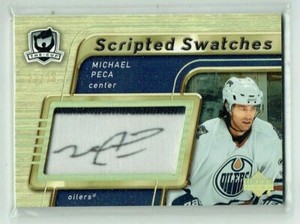 05-06 UD Upper Deck The Cup Scripted Swatches  Michael Peca  /25  Patch  Auto