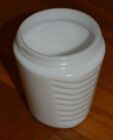 Antique/Vintage Milk Glass Jar Art Deco Half Pint Ribbed Cashmere 