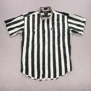 Vintage Chaps Ralph Lauren Hemd Herren Medium grün weiß Leinenmischung Streifen Button Down - Bild 1 von 10