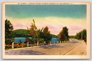 New York George F. Johnson Highway Vintage Postkarte - Bild 1 von 2