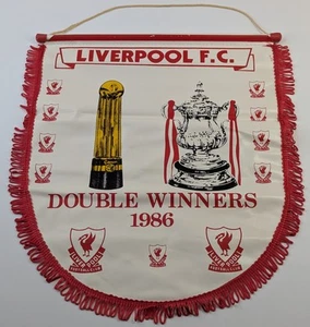 Liverpool Football Club Wimpel 1986 Doppelsieger Vintage Original - Bild 1 von 10