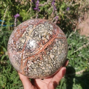 Leopard Jasper Crystal Sphere Red Yellow Grade A | 1550 Grams | 112 MM - Picture 1 of 10