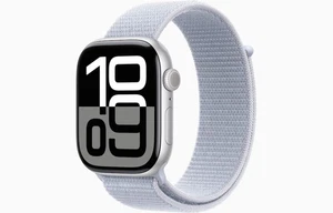Apple Watch série 10 Large 46mm Argent avec Boucle Sport Nuage Bleu. Livraison gratuite - Photo 1 sur 5