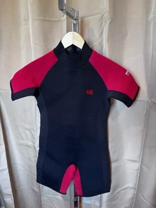 Dark Lightning Youth Wetsuit Shorty Red Black Kids Size 12 Surfing GUC - Picture 1 of 6