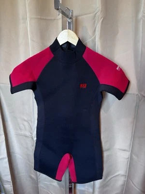 Dark Lightning Youth Wetsuit Shorty Red Black Kids Size 12 Surfing GUC - Image 1 of 4