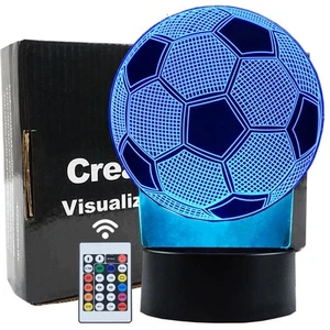 Soccer 3D LED Night Light for Kid Girl,3D Optical Illusion Lamp Nightlight fo... - Picture 1 of 6