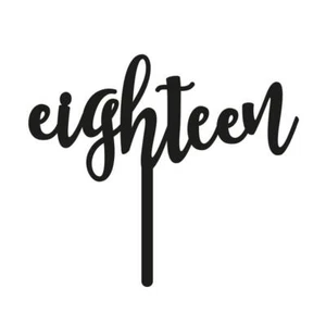 Cake Topper Pick Make A Wish Black Script Number 18 Acrylic Cupcake Decoration - Picture 1 of 1