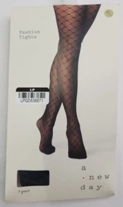 A New Day Womens Black Fashion Tights Size M/L Nylon/Spandex - Picture 1 of 5