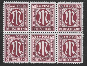 ALLIED OCCUPATION - 1945 - AM POST 60PF - BLOCK 6V - MNH ** - Picture 1 of 1