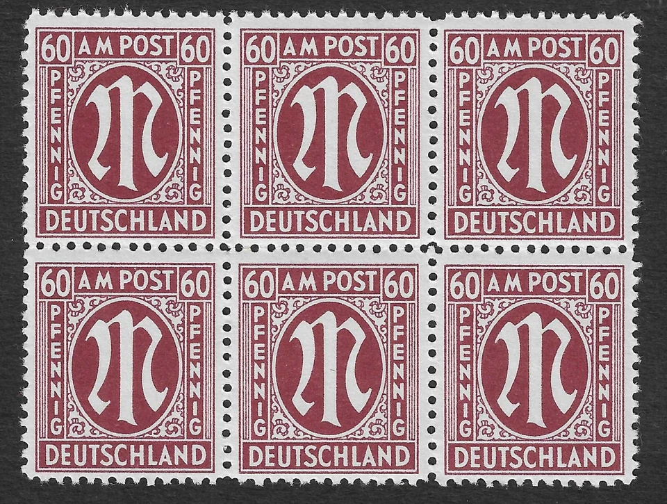 ALLIED OCCUPATION - 1945 - AM POST 60PF - BLOCK 6V - MNH ** - Image 1 of 1