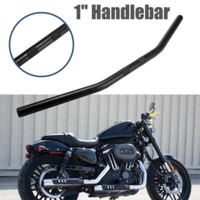 Black 1" Handlebar Flat Type Bar Fit For Yamaha Virago 1100 XV1100 Motorcycle Foto 1 de 4